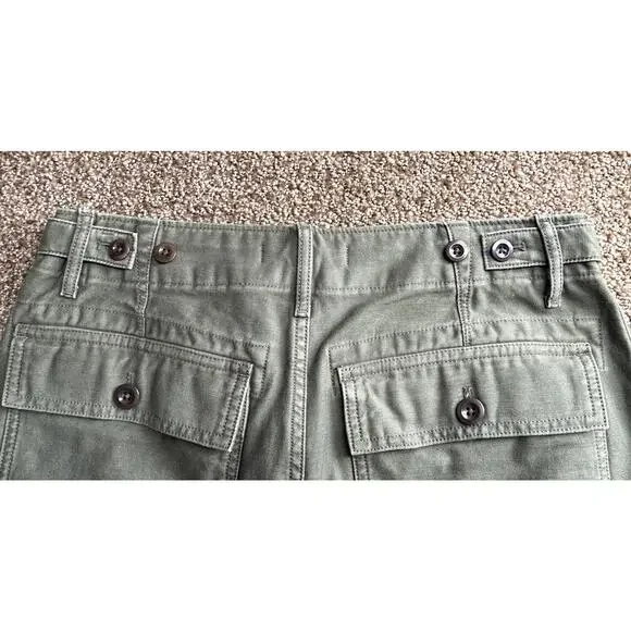 NWT Outerknown Sz 28 Olive Green Utility Military Organic Ctn Wide Leg Pockets - Picture 5 of 12